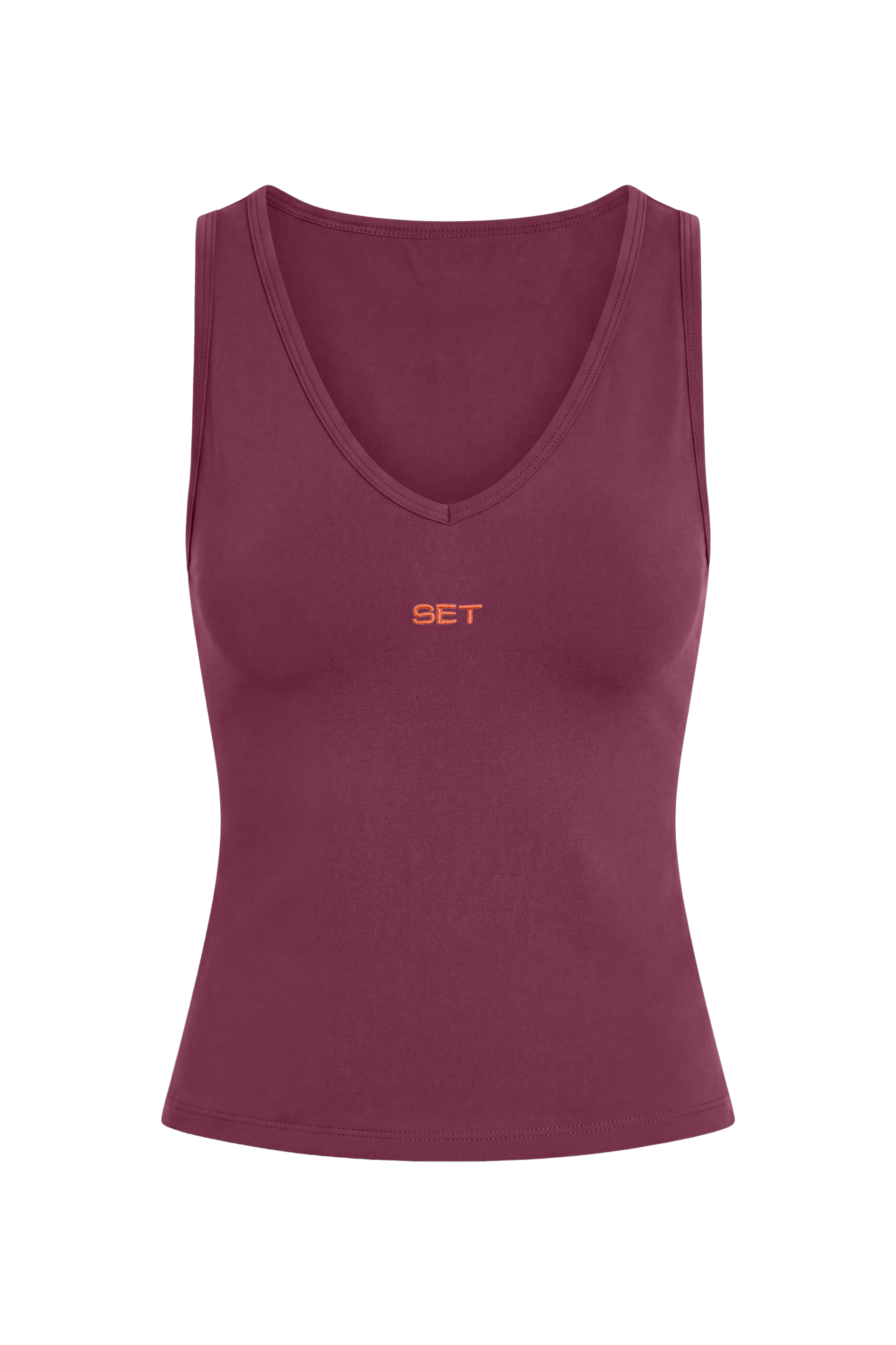 STRETCH COTTON ESSENTIAL SET SCOOP V TANK - HEATWAVE