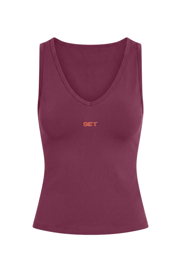 STRETCH COTTON ESSENTIAL SET SCOOP V TANK - HEATWAVE