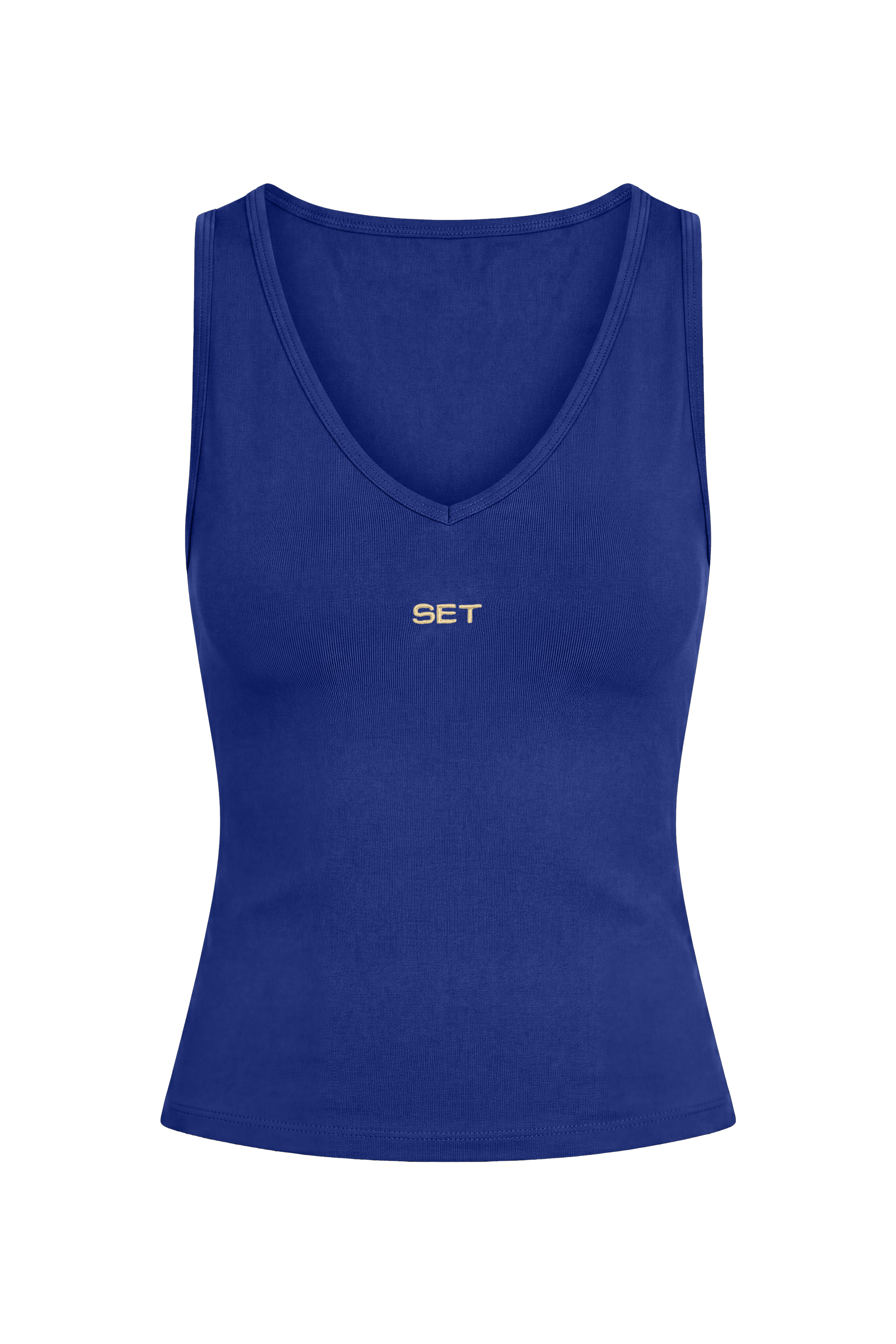 STRETCH COTTON ESSENTIAL SET SCOOP V TANK - TOUCAN