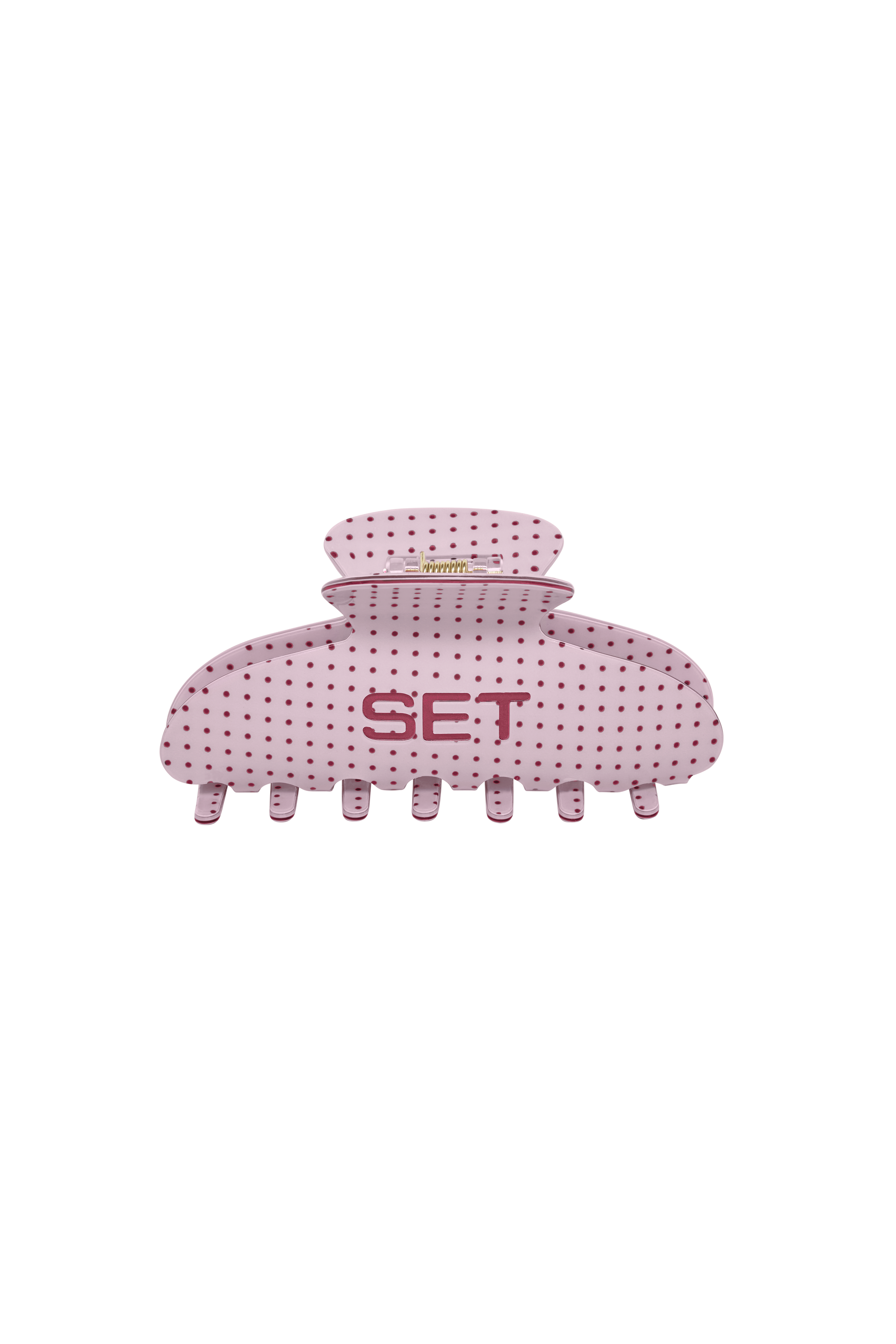 SET POLKA DOT CLAW CLIP - SPECKLE (PINK)