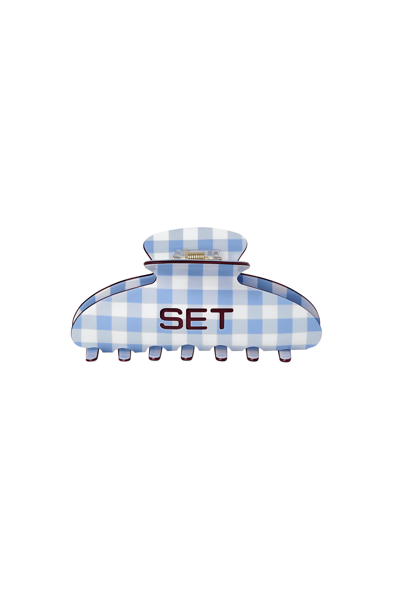 SET GINGHAM CLAW CLIP - COASTER
