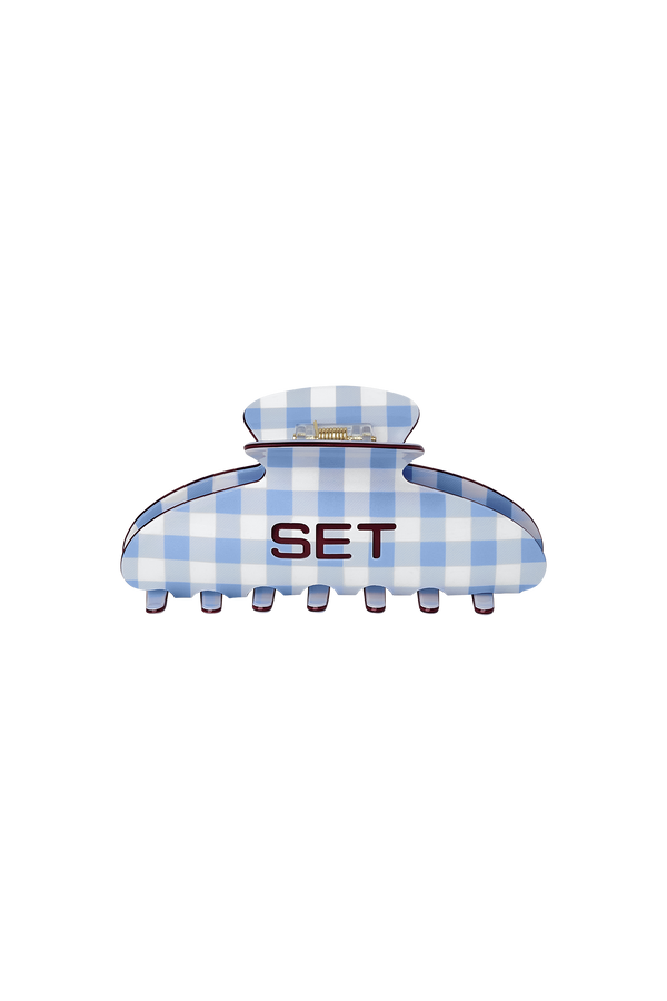 SET GINGHAM CLAW CLIP - COASTER