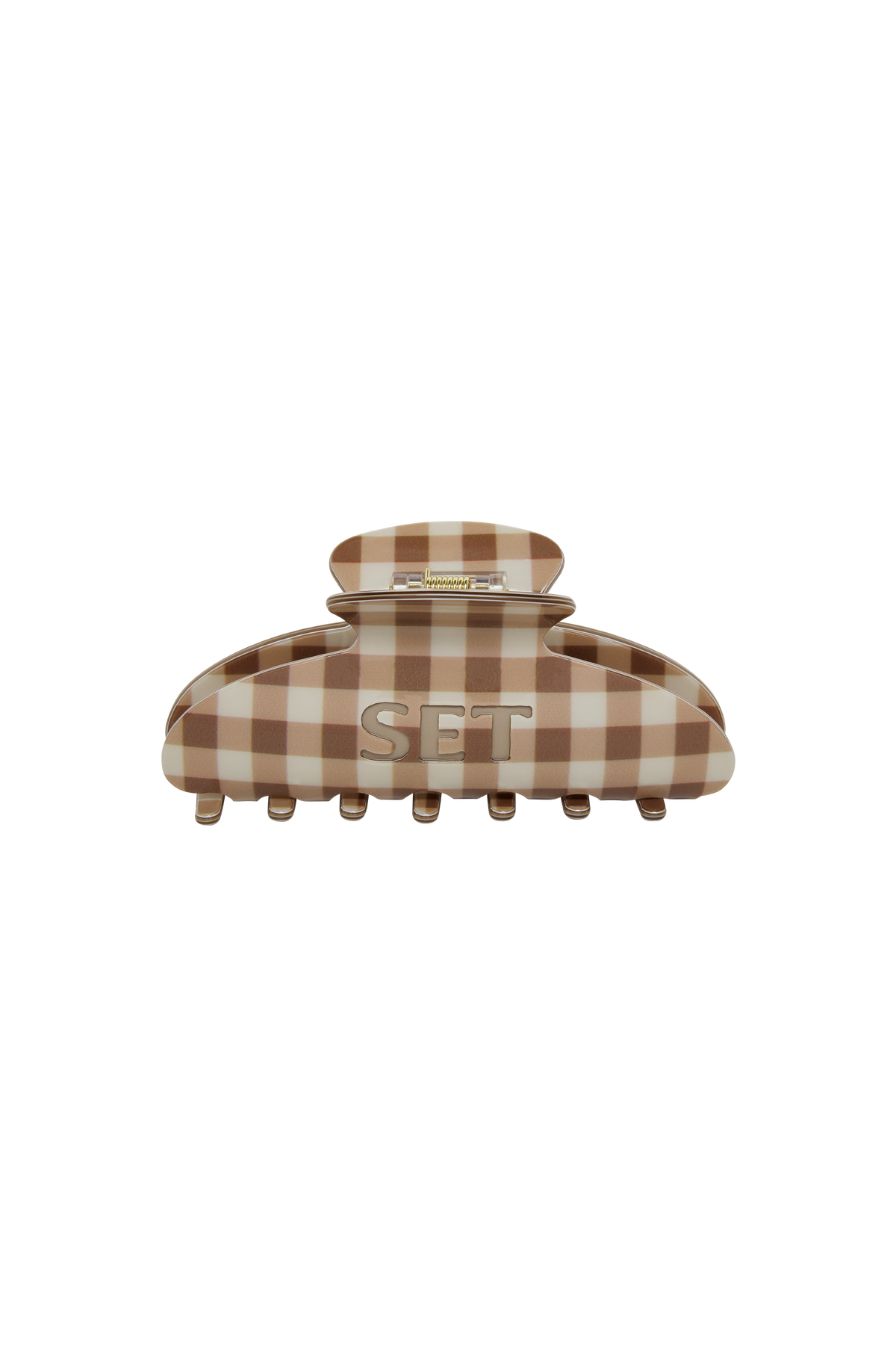 SET GINGHAM CLAW CLIP - SWEET TEA