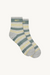Striped socks with yellow and gray pattern on a white background