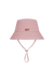 Pink bucket hat with 'SET' branding on a white background