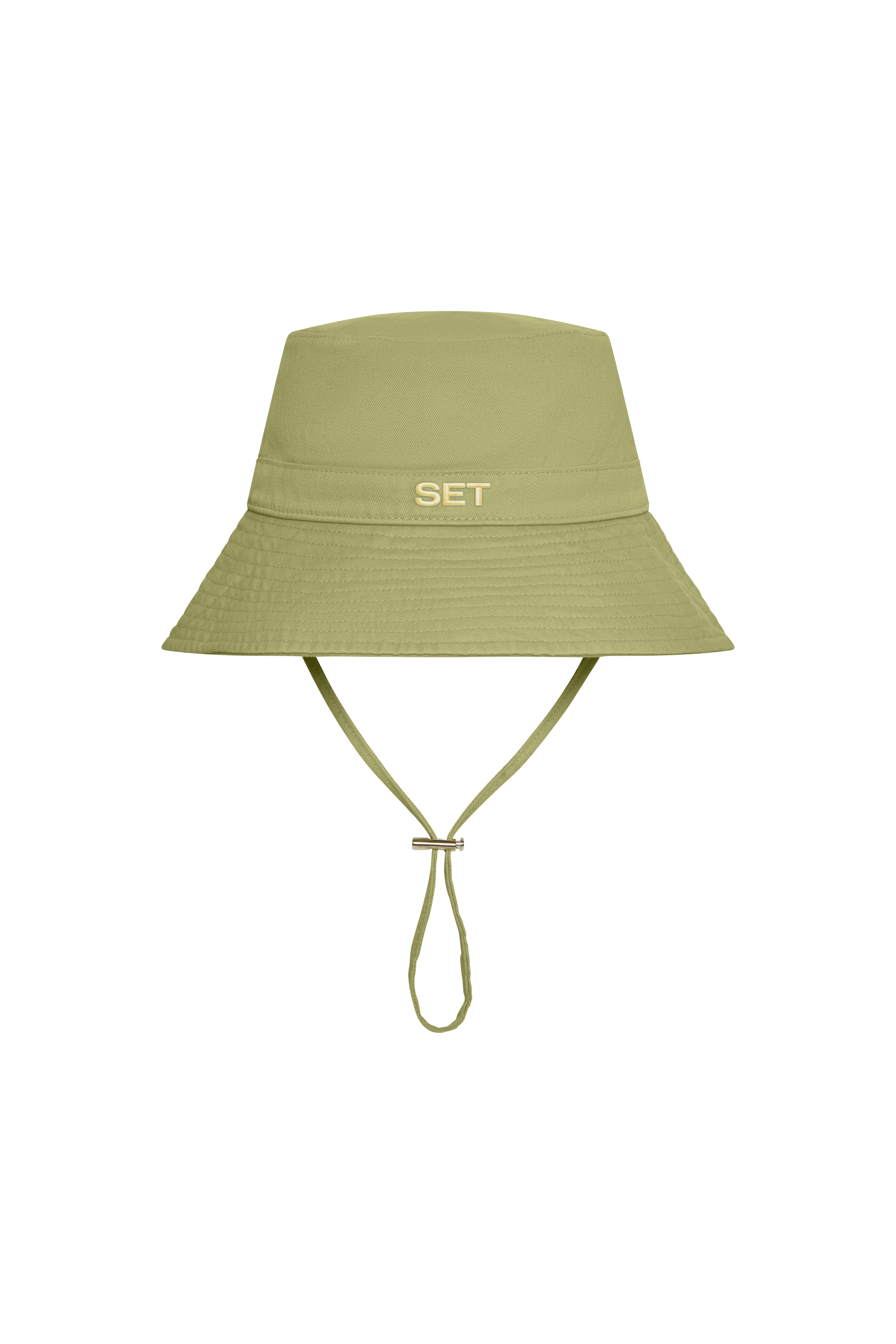 Green bucket hat on a white background 