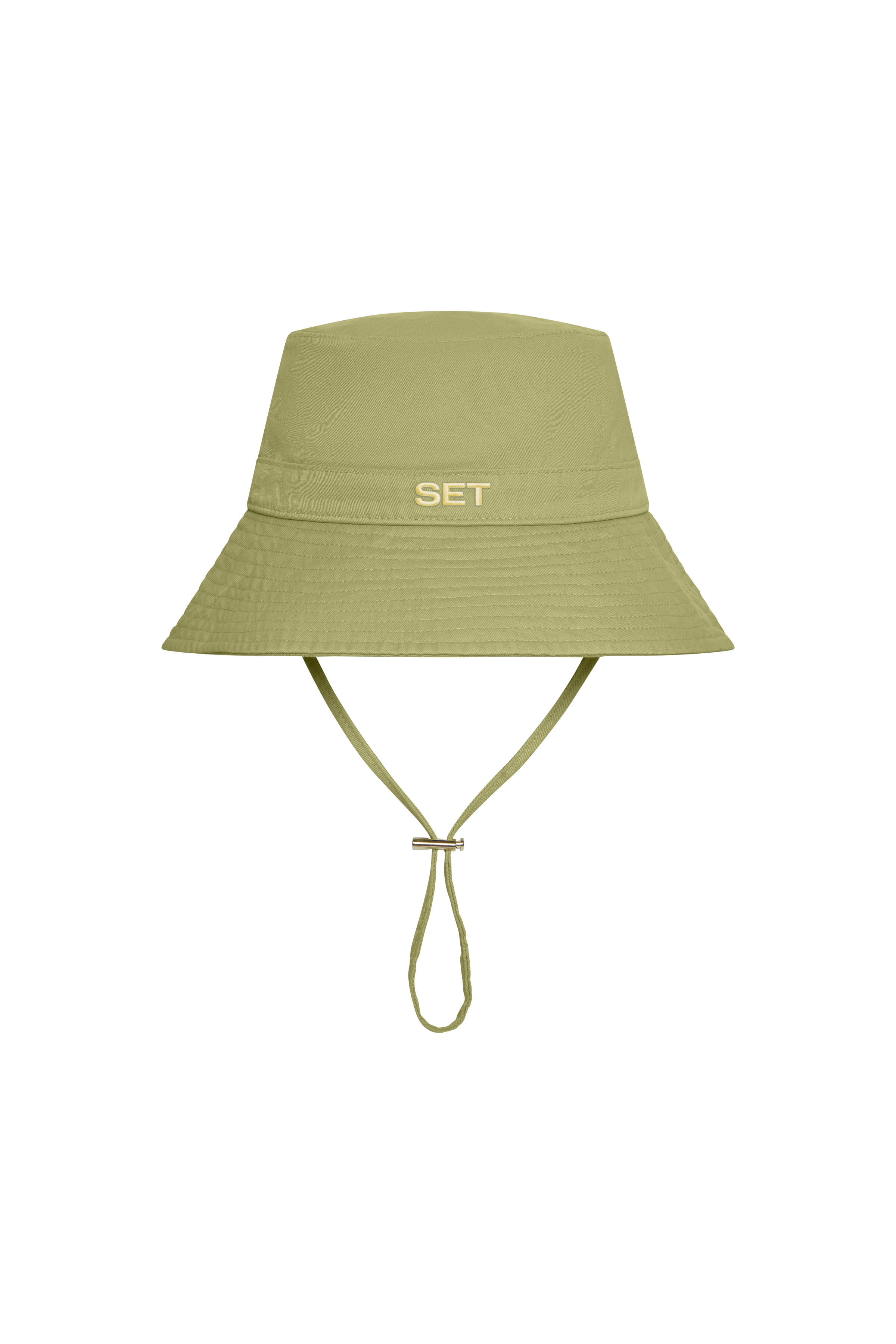 Green bucket hat on a white background 