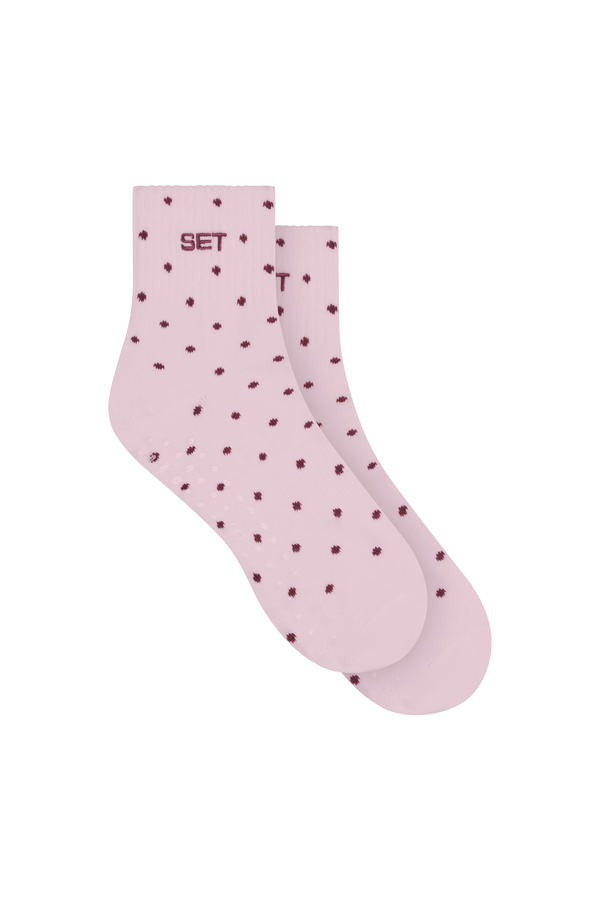 SET POLKA DOT SHORTY GRIP SOCKS - SPECKLE