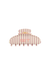 Pink and white striped hair clip with 'SET' text on a white background