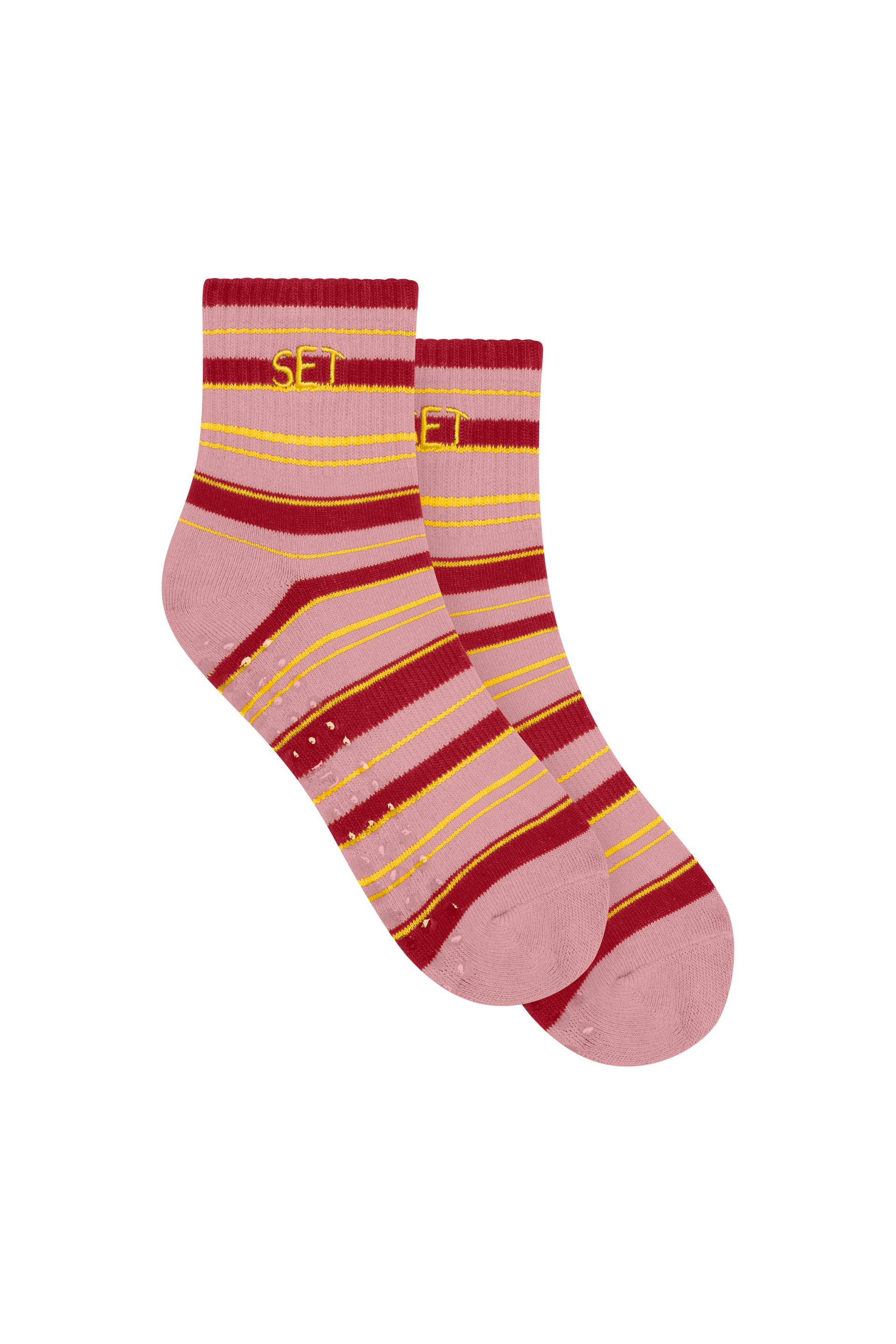  SET STRIPE SHORTY GRIP SOCKS  - SUNRISE