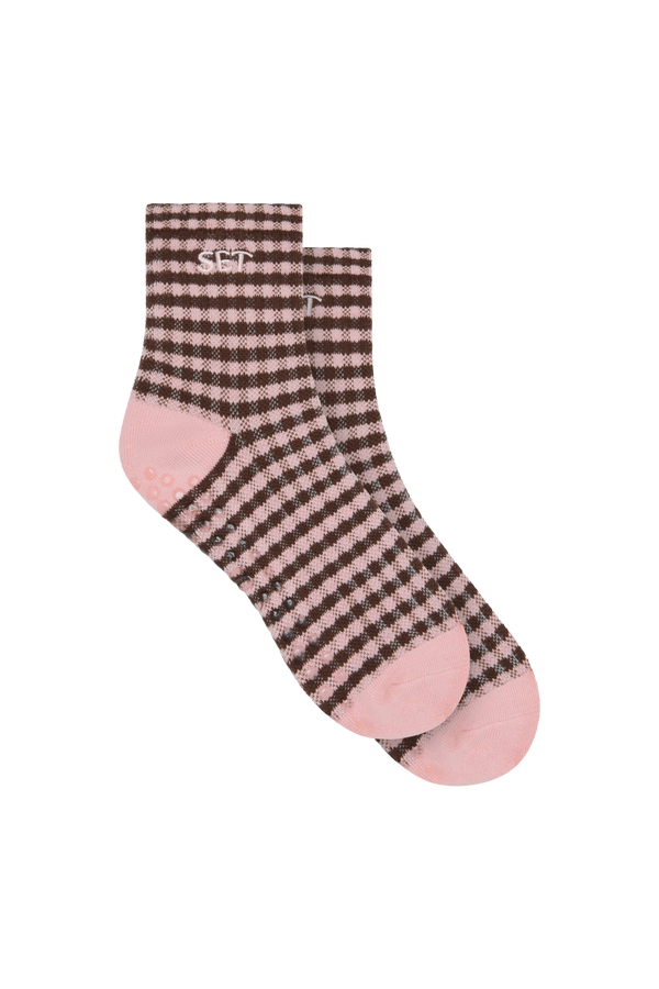 SET GINGHAM GRIP SHORTY SOCKS - DRIFTWOOD
