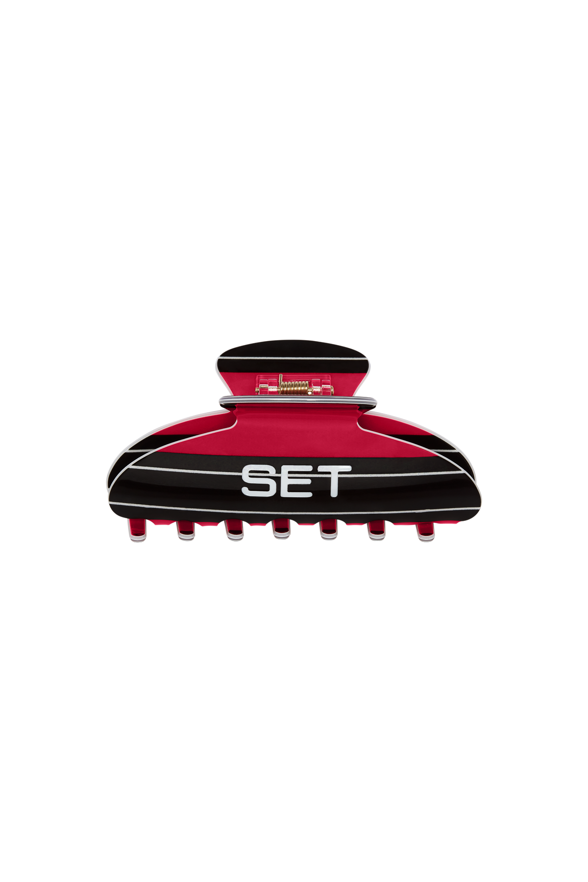 SET STRIPE CLAW CLIP - ROUGE