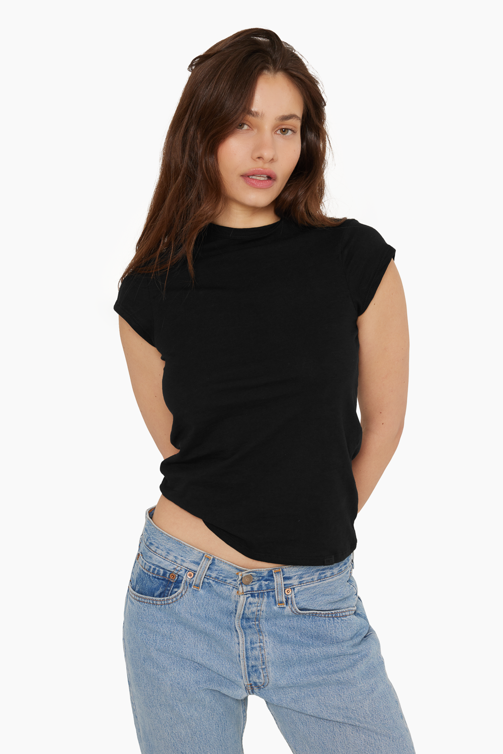 CLASSIC COTTON GIRLFRIEND TEE - ONYX Featured Image
