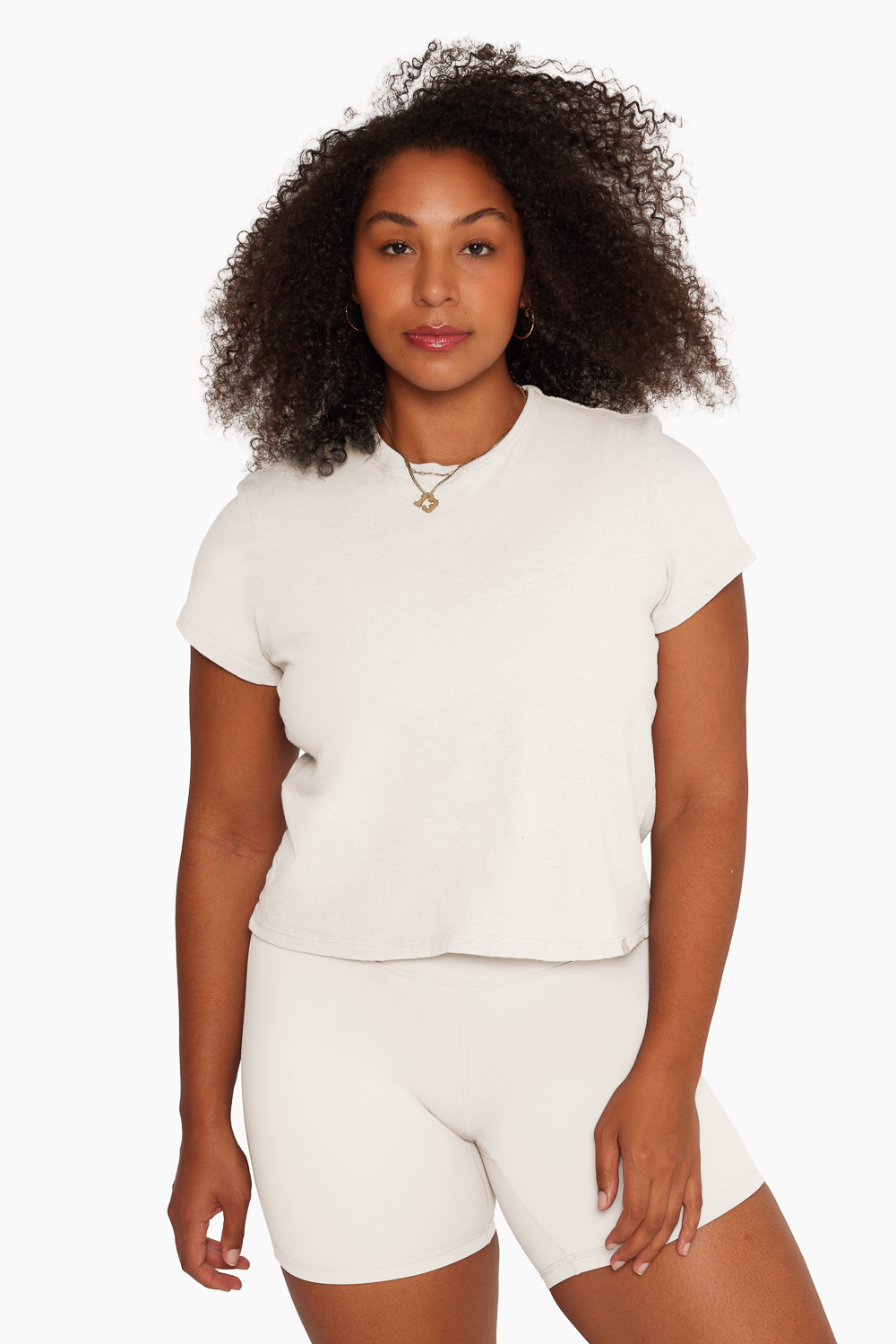 SET™ CLASSIC COTTON MID TEE IN BLANC