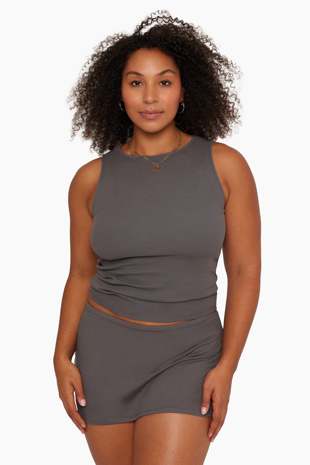 COTTON RIB RIBBED TANK - GRAPHITE Featured Image