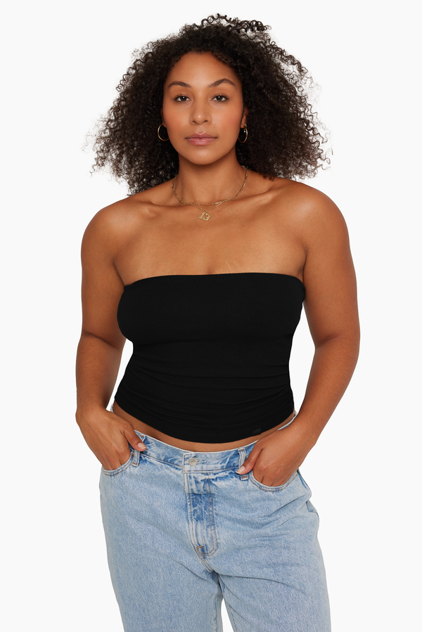 SET™ RIBBED TUBE TOP IN ONYX 