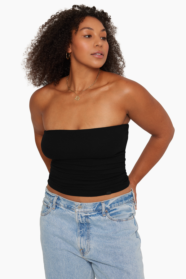 SET™ RIBBED TUBE TOP IN ONYX 