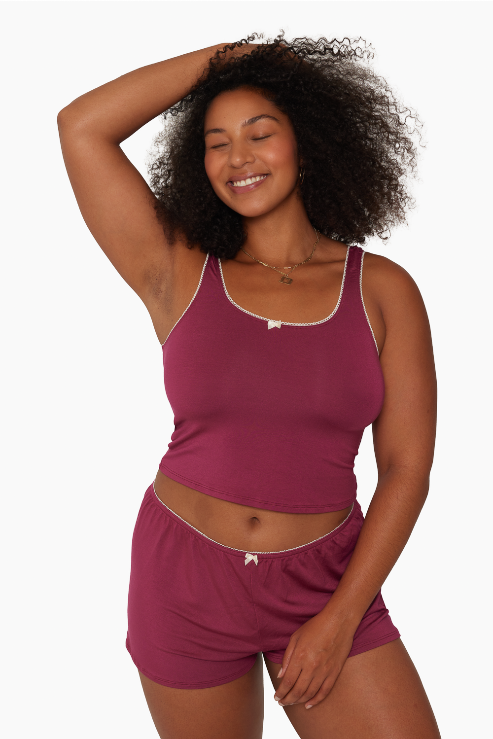 SET™ BOW SLEEP TANK IN ORCHID