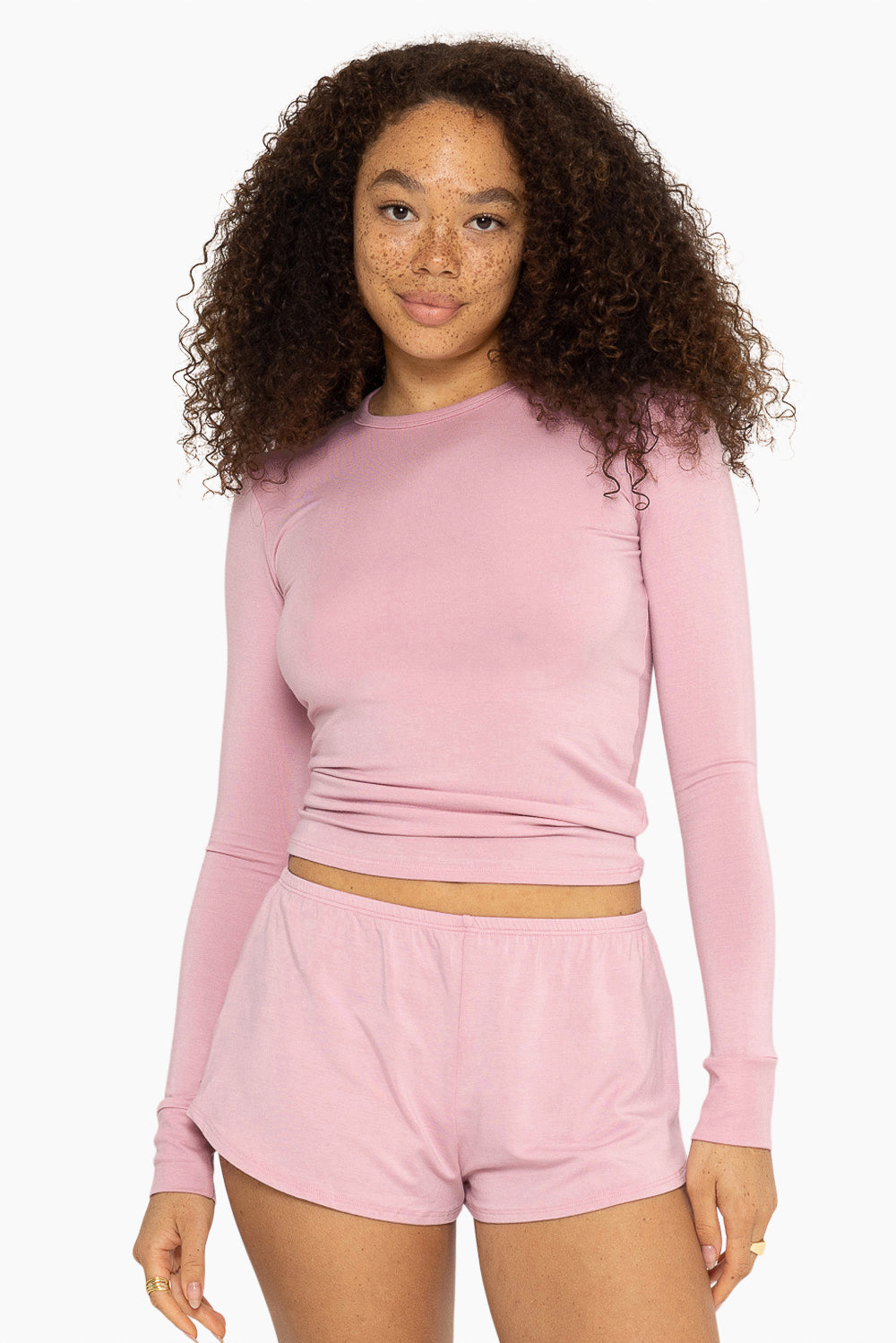 SET™ SLEEP JERSEY FITTED LONG SLEEVE IN PEONY