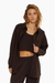 SET™ DAILY BUTTON DOWN IN ESPRESSO <model-info>Riley wears a size S and is 5'9", 24" waist, 30" bust, 32C bra.</model-info>