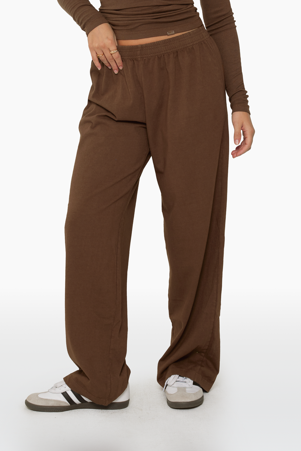 HEAVY COTTON EASY PANTS - BARK Featured Image