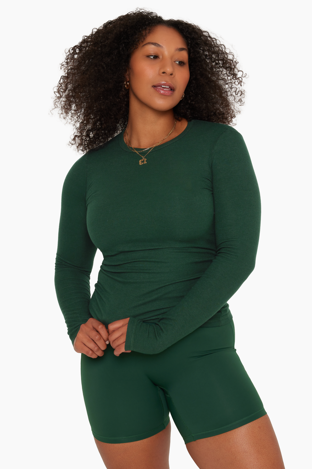 RIBBED MODAL ESSENTIAL LONG SLEEVE - SYCAMORE