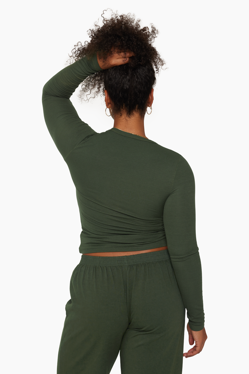 RIBBED MODAL ESSENTIAL LONG SLEEVE - WILLOW