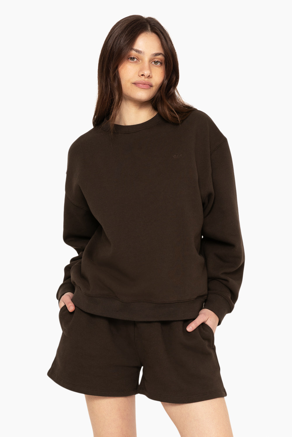 HEAVYWEIGHT SWEATS CREWNECK ESPRESSO SET ACTIVE