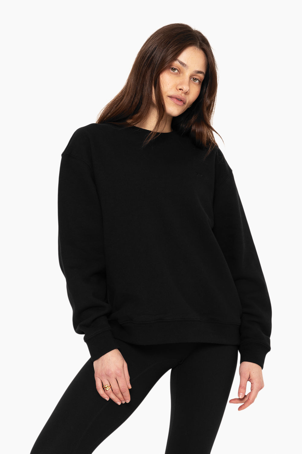 SET™ EMBROIDERED HEAVYWEIGHT SWEATS CREWNECK IN ONYX