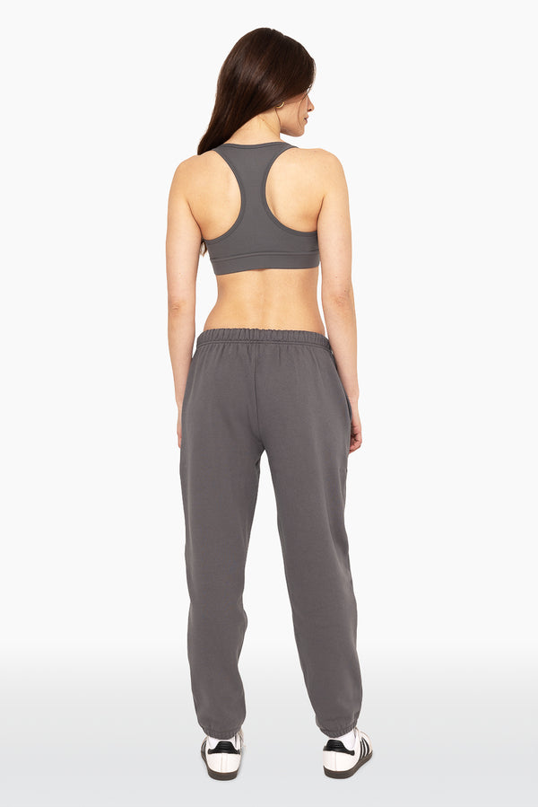 SET™ EMBROIDERED HEAVYWEIGHT SWEATS DRAWSTRING SWEATPANTS IN GRAPHITE 