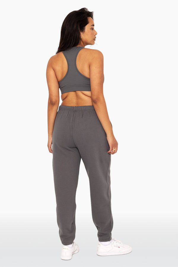 SET™ EMBROIDERED HEAVYWEIGHT SWEATS DRAWSTRING SWEATPANTS IN GRAPHITE 