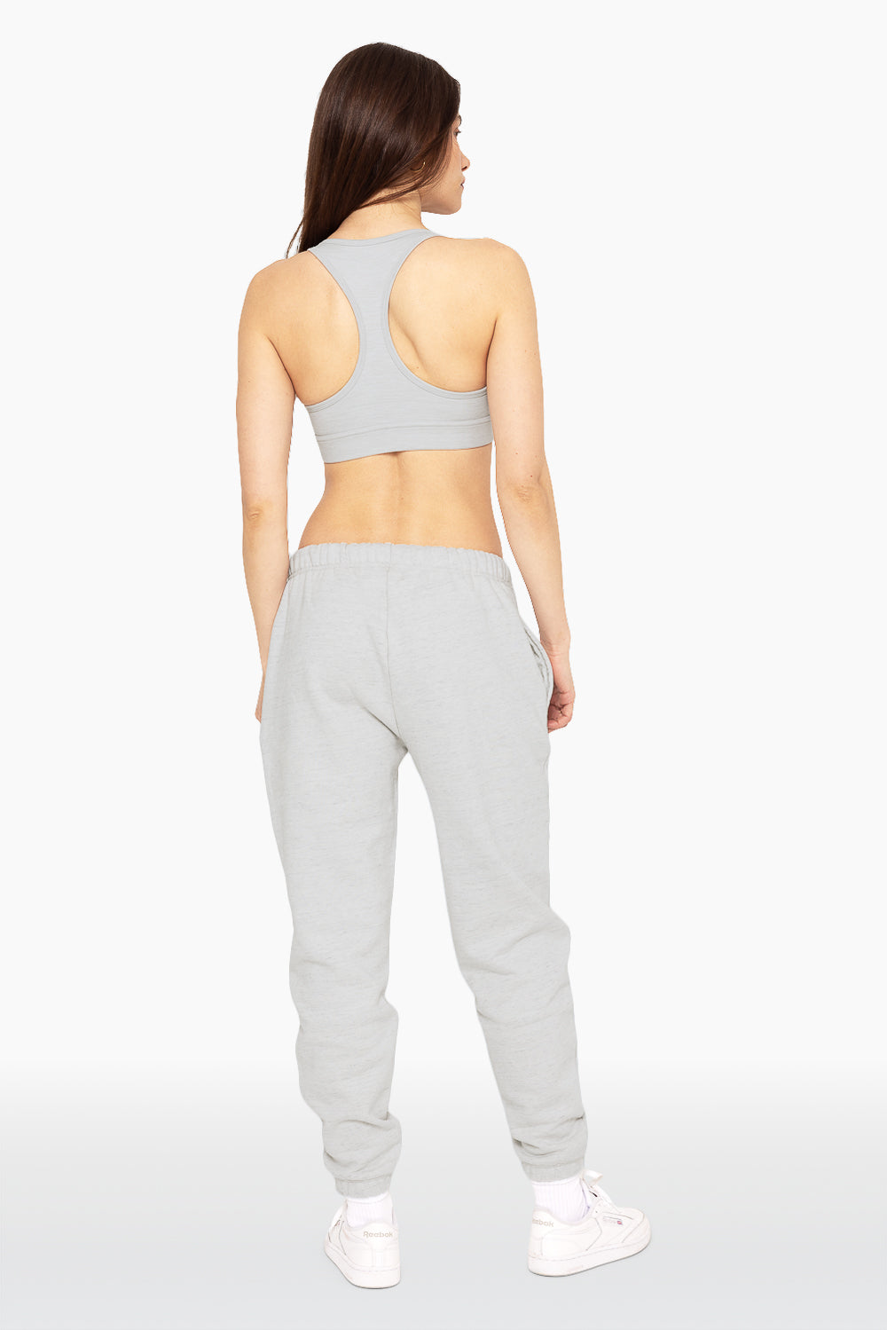 SET™ EMBROIDERED HEAVYWEIGHT SWEATS DRAWSTRING SWEATPANTS IN HEATHER GREY