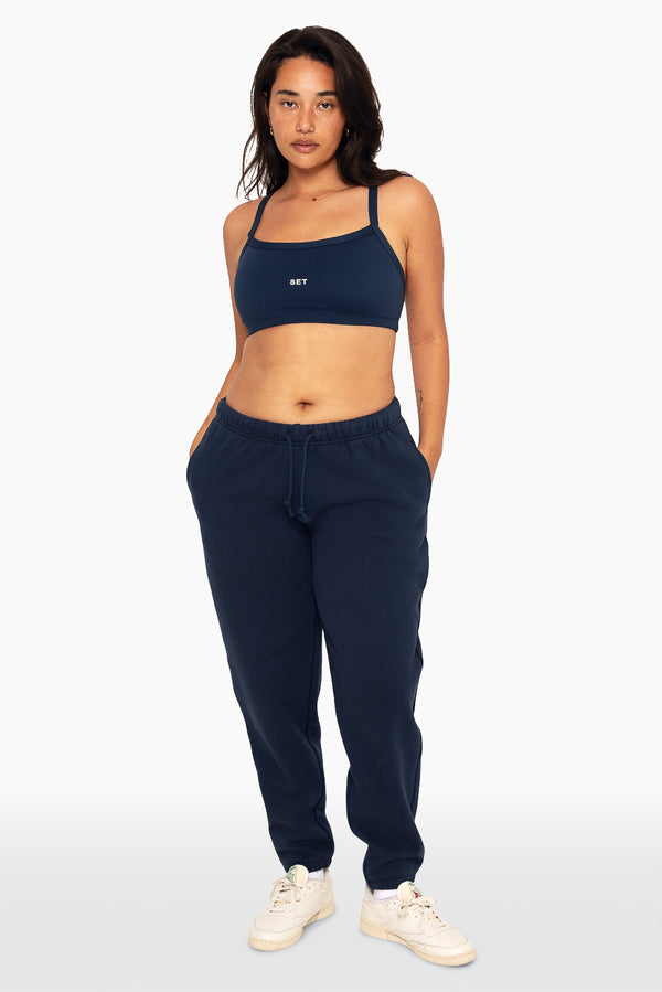 SET™ EMBROIDERED HEAVYWEIGHT SWEATS DRAWSTRING SWEATPANTS IN OXFORD 