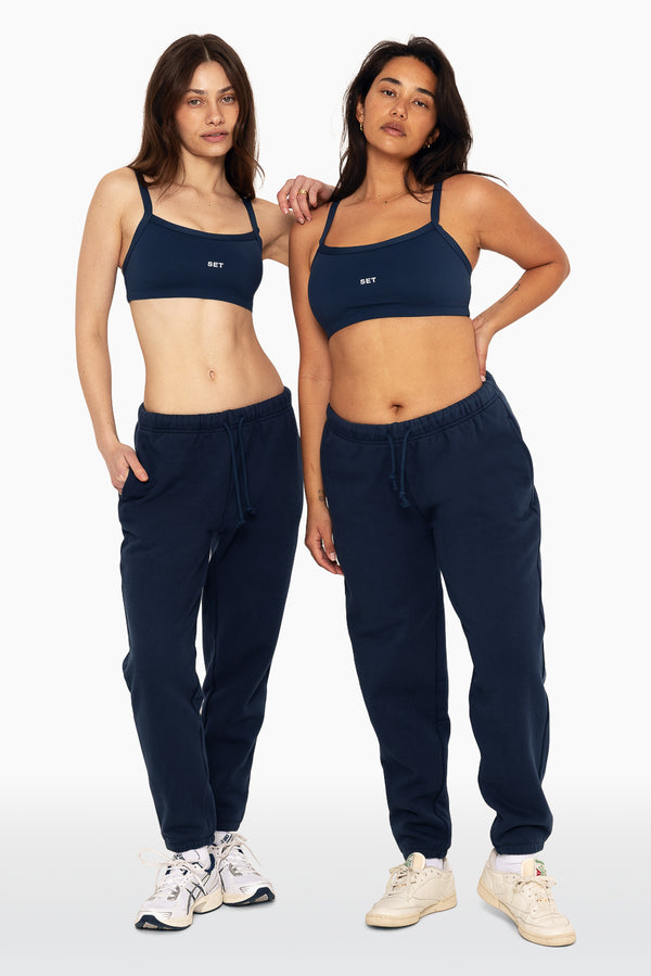SET™ EMBROIDERED HEAVYWEIGHT SWEATS DRAWSTRING SWEATPANTS IN OXFORD 