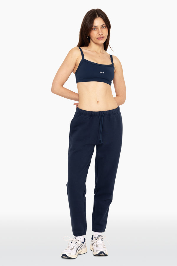 SET™ EMBROIDERED HEAVYWEIGHT SWEATS DRAWSTRING SWEATPANTS IN OXFORD 