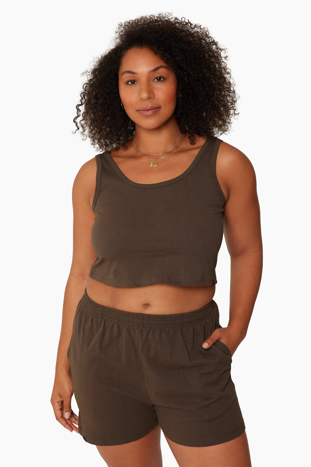 HEAVY COTTON EASY RELAXED TANK - BROWNSTONE