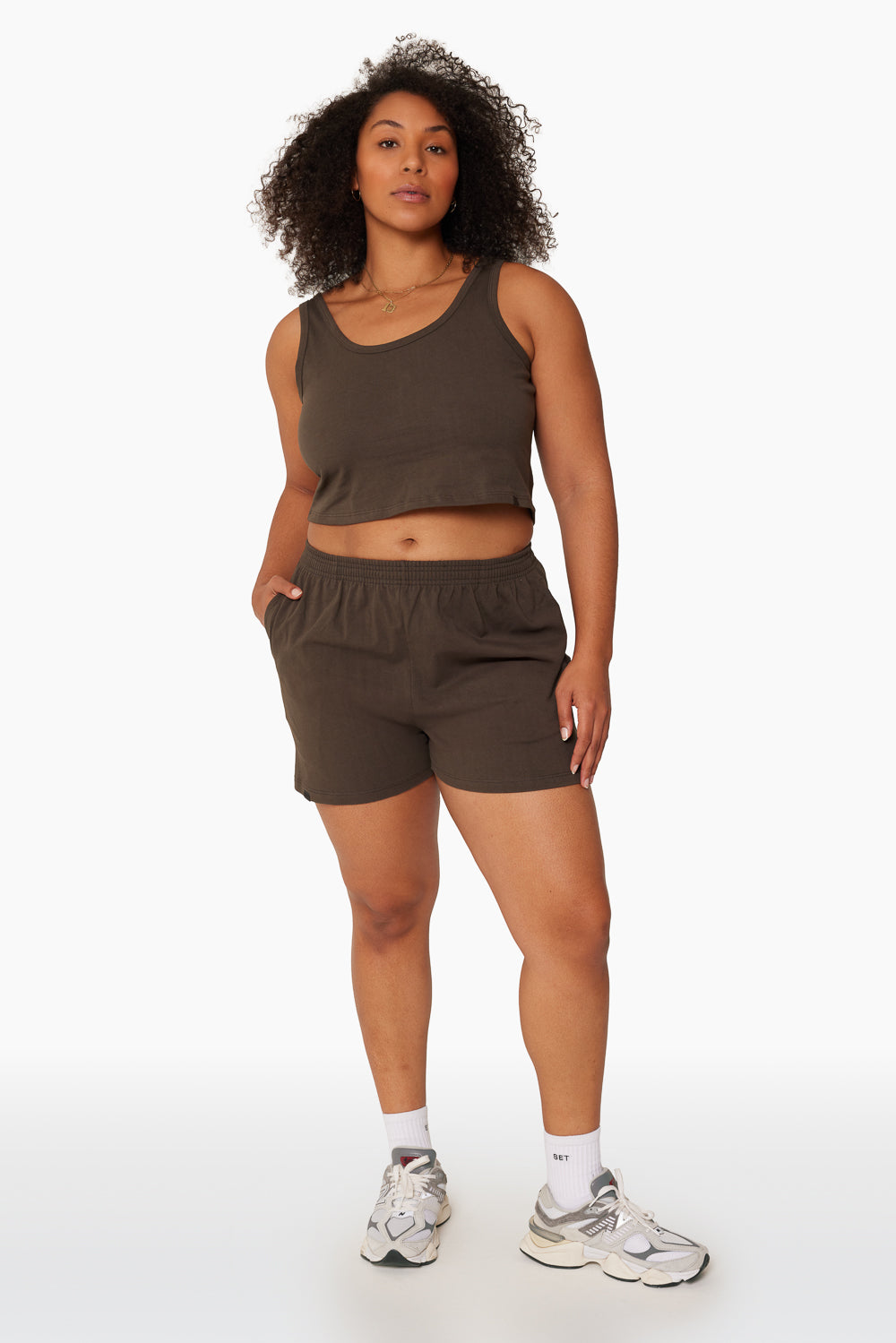 SET™ HEAVY COTTON EASY SHORTS IN BROWNSTONE