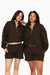 SET™ EMBROIDERED HEAVYWEIGHT SWEATS HALF ZIP IN ESPRESSO 