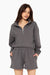 SET™ EMBROIDERED HEAVYWEIGHT SWEATS HALF ZIP IN GRAPHITE 