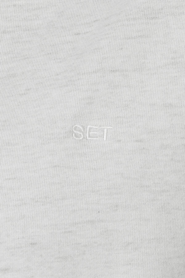 SET™ EMBROIDERED HEAVYWEIGHT SWEATS HALF ZIP IN HEATHER GREY 