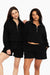 SET™ EMBROIDERED HEAVYWEIGHT SWEATS HALF ZIP IN ONYX 