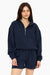 SET™ EMBROIDERED HEAVYWEIGHT SWEATS HALF ZIP IN OXFORD <model-info>Yara wears a size S and is 5'9", 25" waist, 33" bust, 32C bra.</model-info>