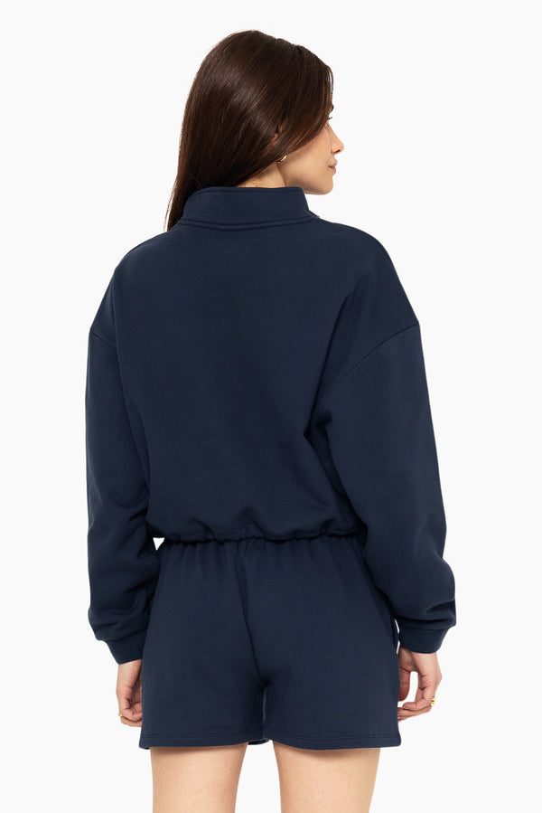 SET™ EMBROIDERED HEAVYWEIGHT SWEATS HALF ZIP IN OXFORD 
