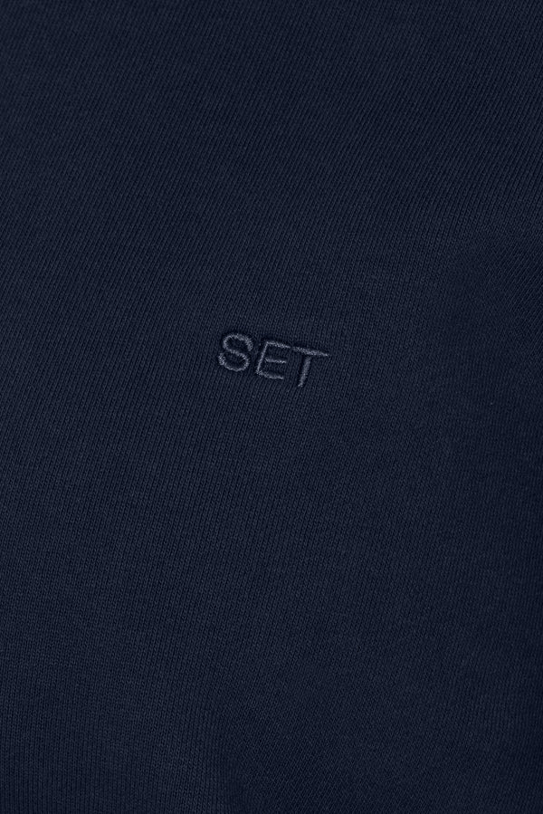 SET™ EMBROIDERED HEAVYWEIGHT SWEATS HALF ZIP IN OXFORD 