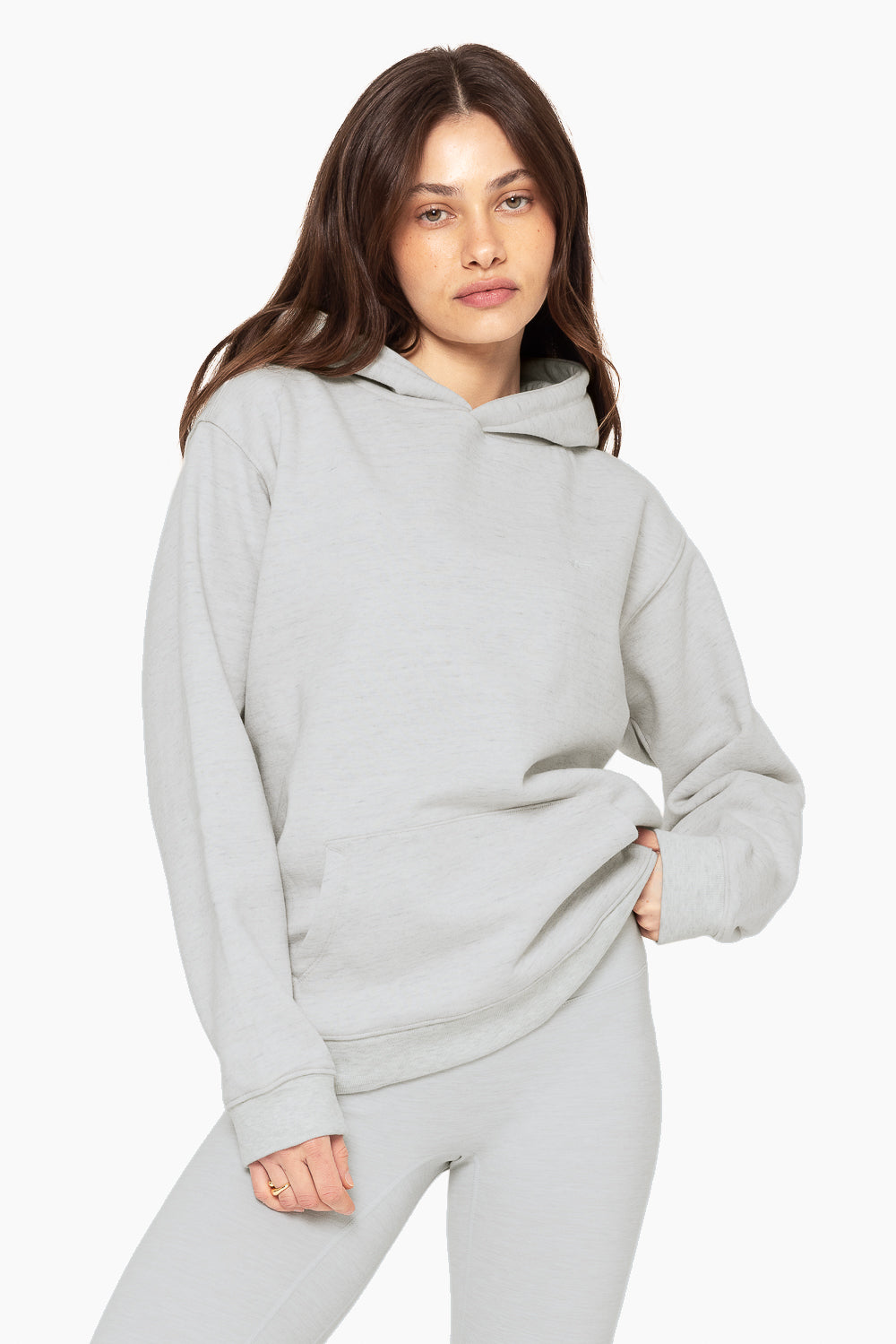 SET™ EMBROIDERED HEAVYWEIGHT SWEATS HOODIE IN HEATHER GREY