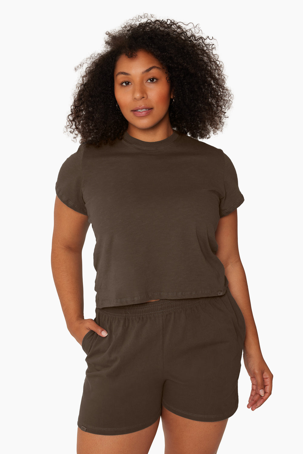 SET™ CLASSIC COTTON MID TEE IN BROWNSTONE