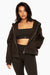 SET™ EMBROIDERED HEAVYWEIGHT SWEATS ZIP HOODIE IN ESPRESSO 