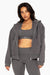 SET™ EMBROIDERED HEAVYWEIGHT SWEATS ZIP HOODIE IN GRAPHITE 