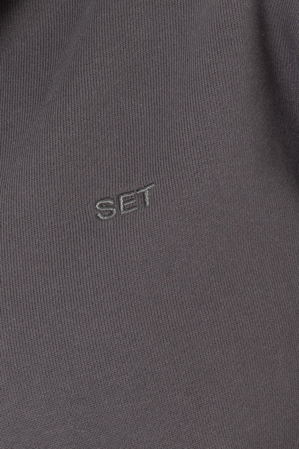 SET™ EMBROIDERED HEAVYWEIGHT SWEATS ZIP HOODIE IN GRAPHITE 