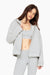 SET™ EMBROIDERED HEAVYWEIGHT SWEATS ZIP HOODIE IN HEATHER GREY <model-info>Yara wears a size S and is 5'9", 25" waist, 33" bust, 32C bra.</model-info>